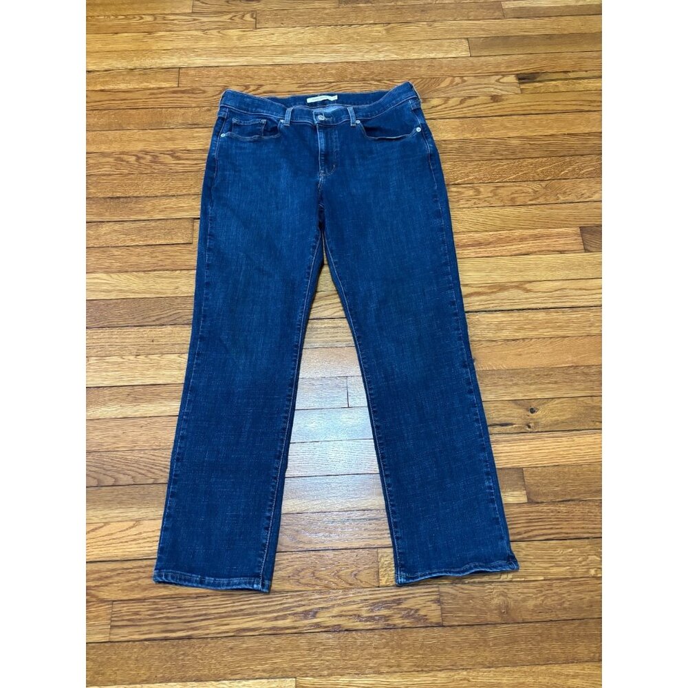 Levi’s Womens Classic Straight Jeans Size 12 Blue Stretch Denim Pants 34x29